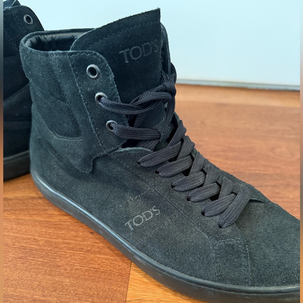 Tod's Navy Blue/Black Suede Men's Sneakers